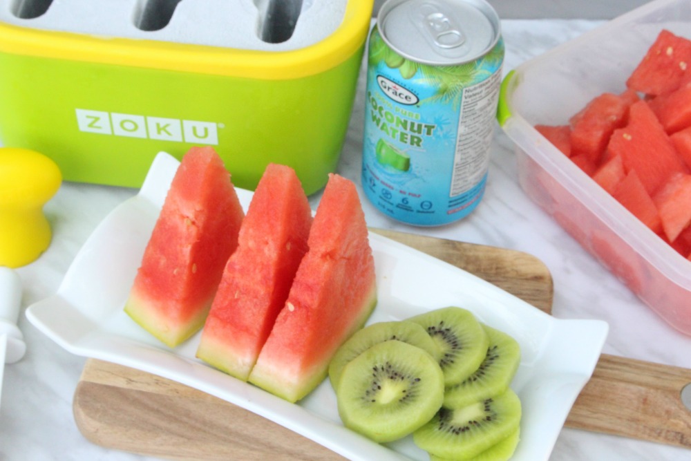 Easy Watermelon Coconut Water Frozen Popsicle