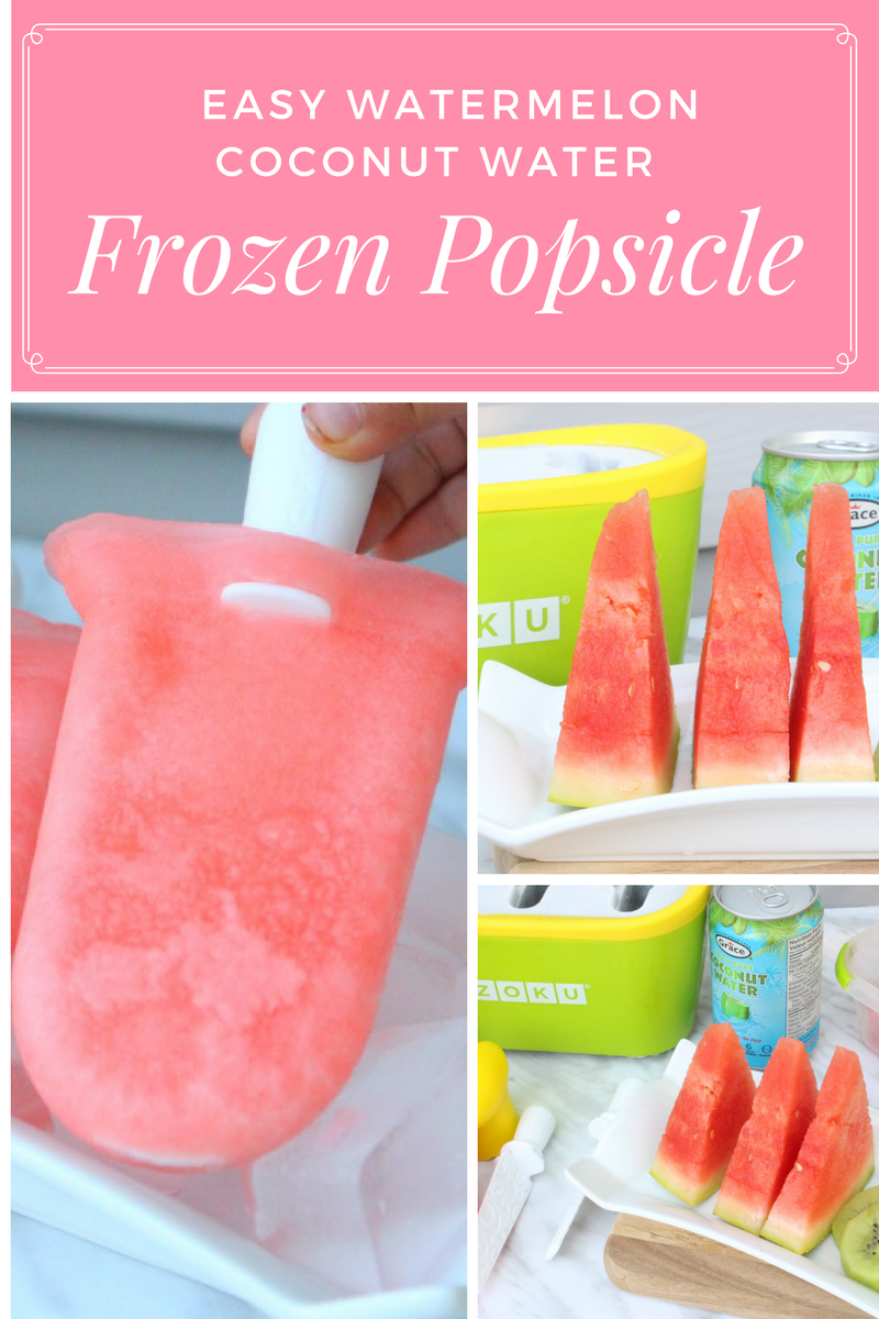 Watermelon Coconut Water Frozen Popsicle