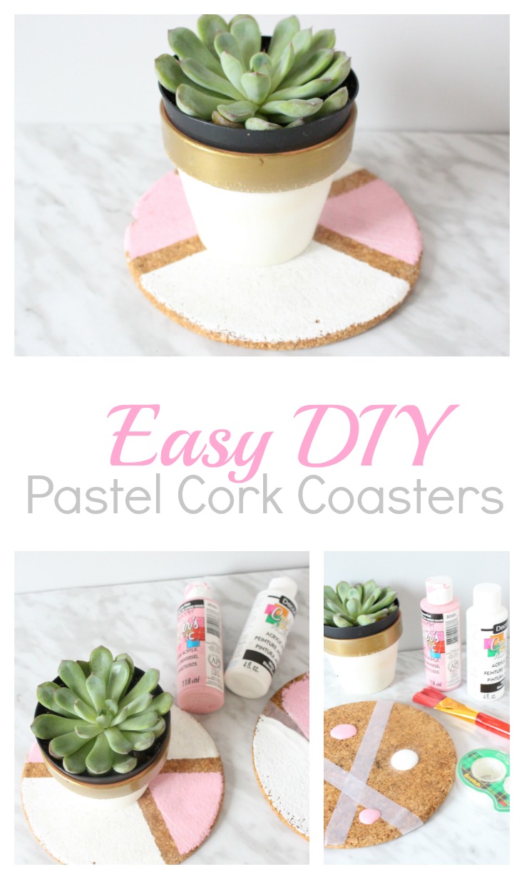 Easy DIY Pastel Cork Coasters