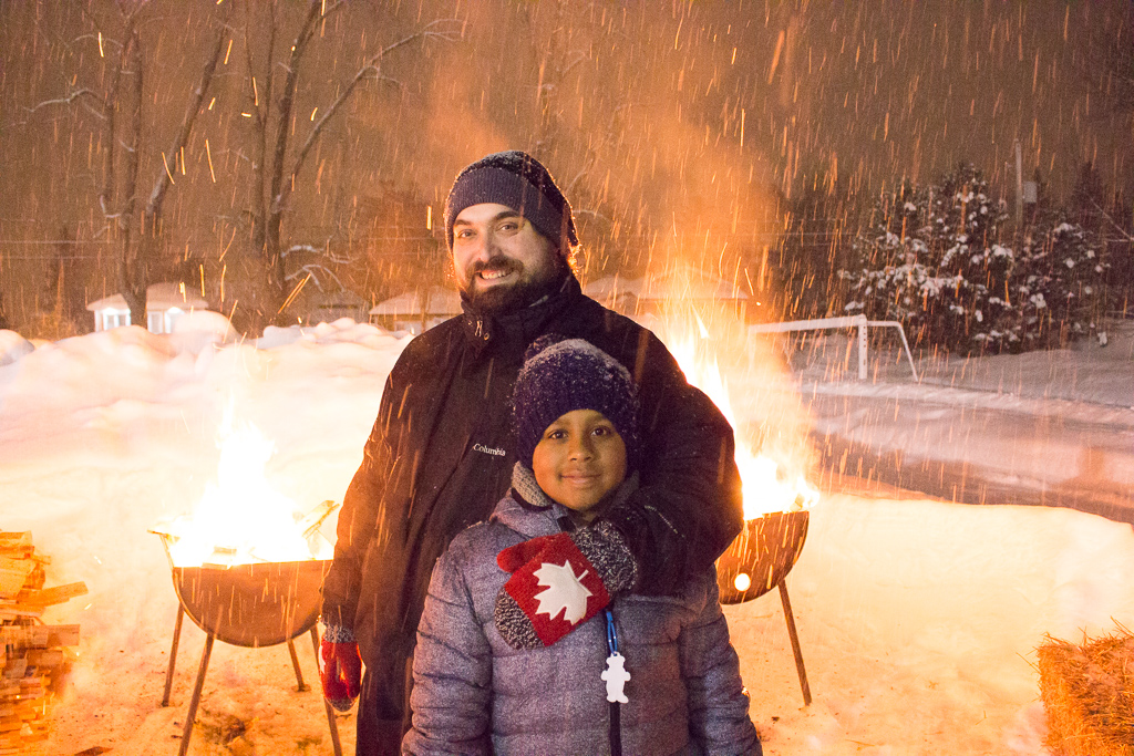 Fire and Ice Winter Night At Pointe-Calumet