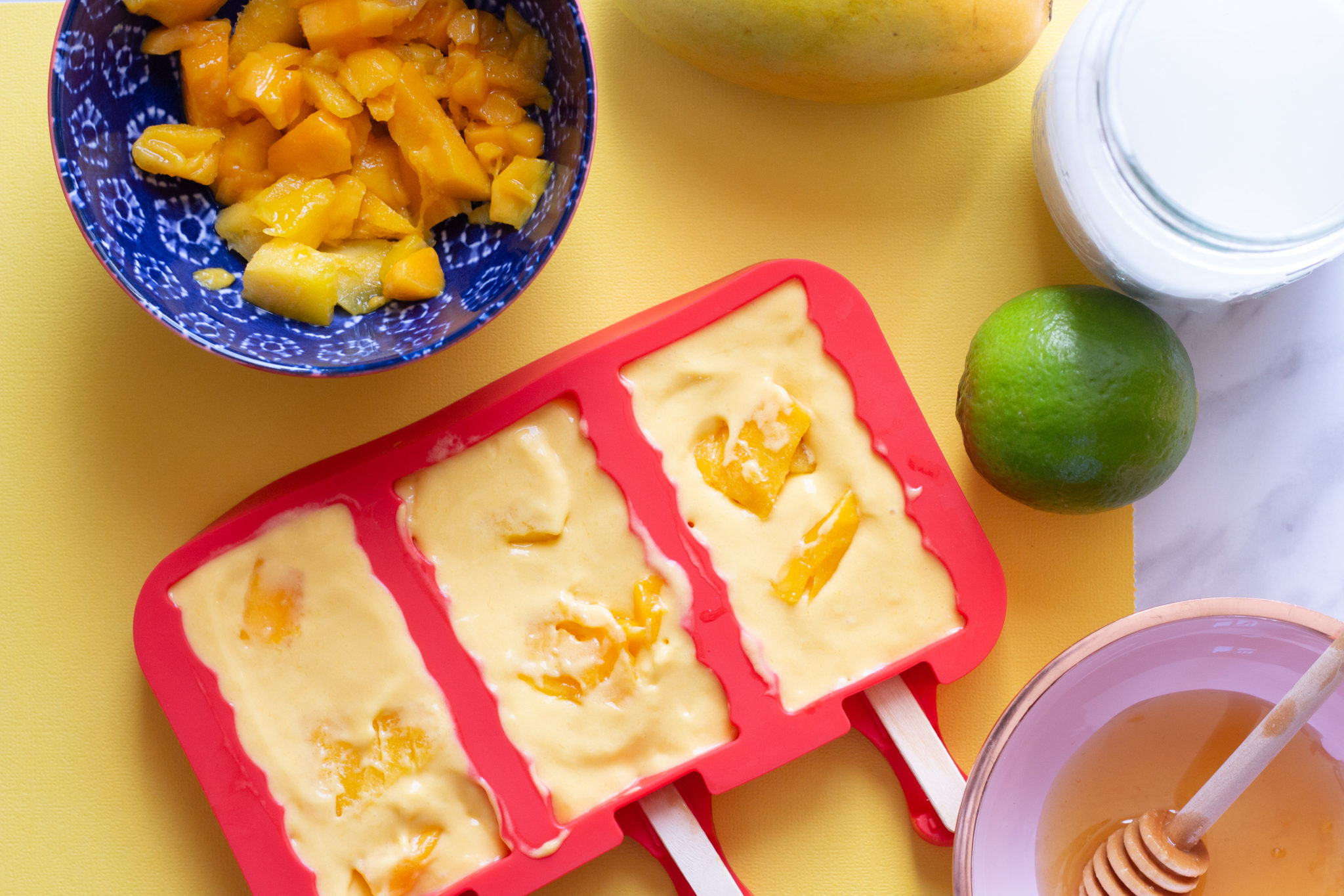 Mango Lime Sorbet Popsicle