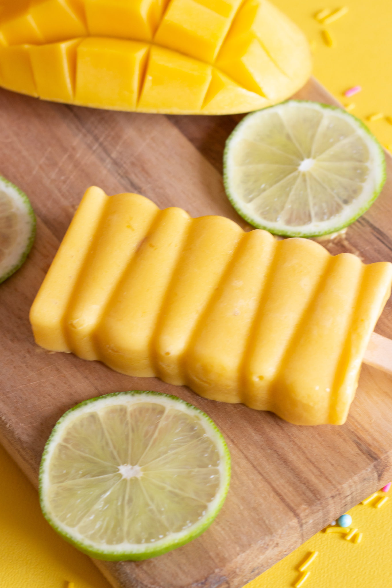 Mango Lime Sorbet Popsicle