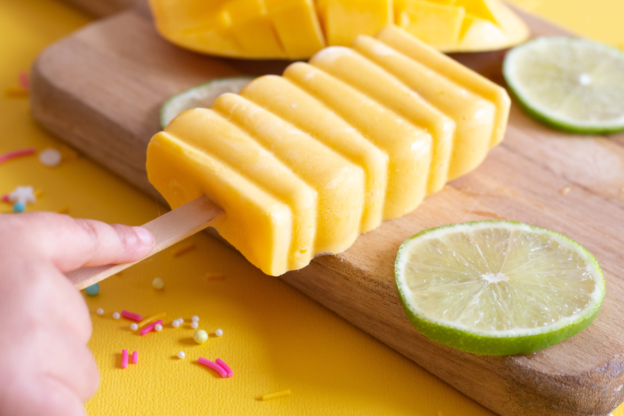 Mango Lime Sorbet Popsicle