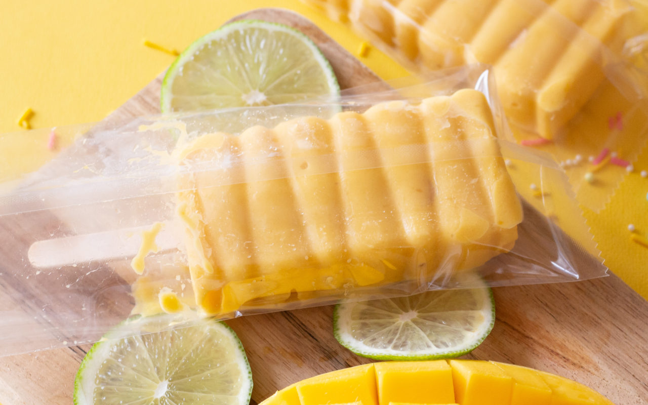 Mango Lime Sorbet Popsicle