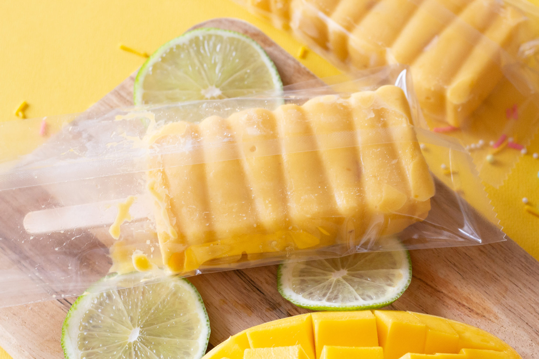 Mango Lime Sorbet Popsicle