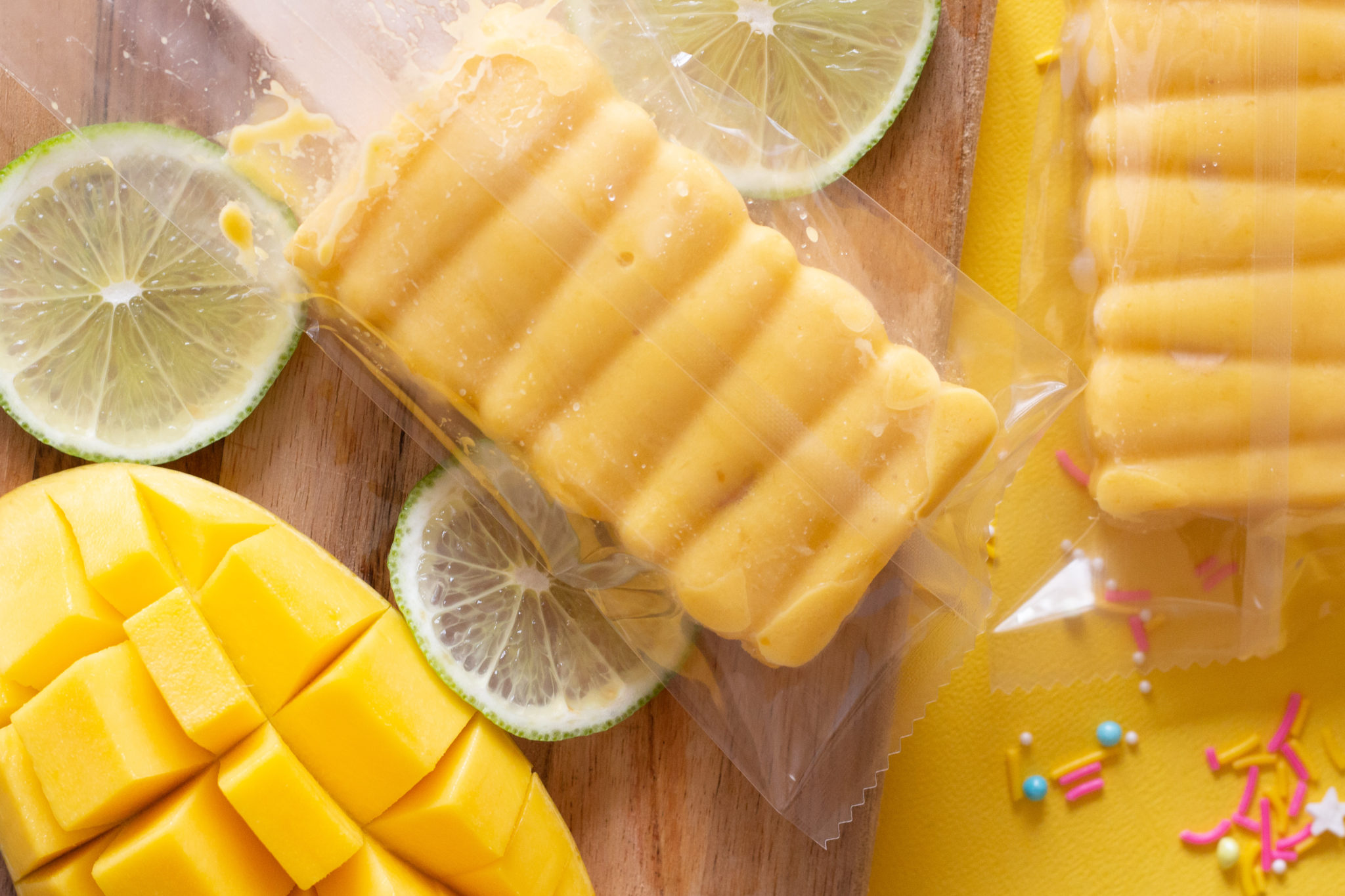 Mango Lime Sorbet Popsicle