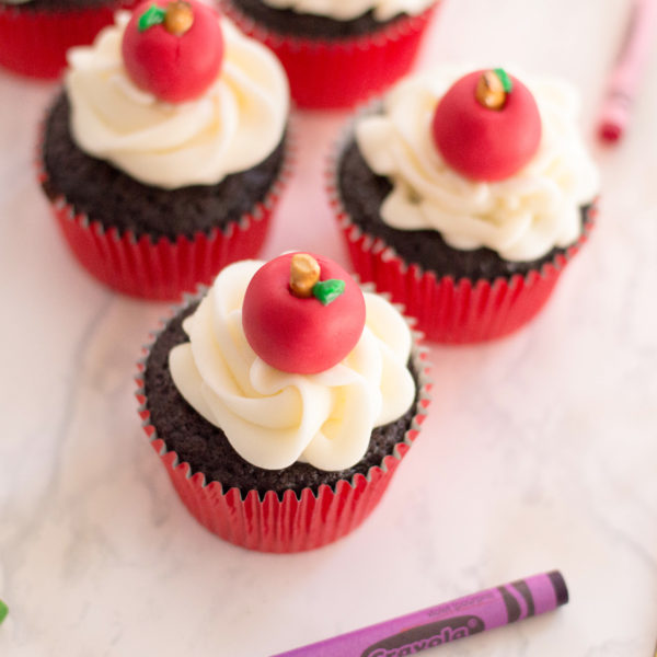 Delicious Back-To-School Chocolate Cupcakes