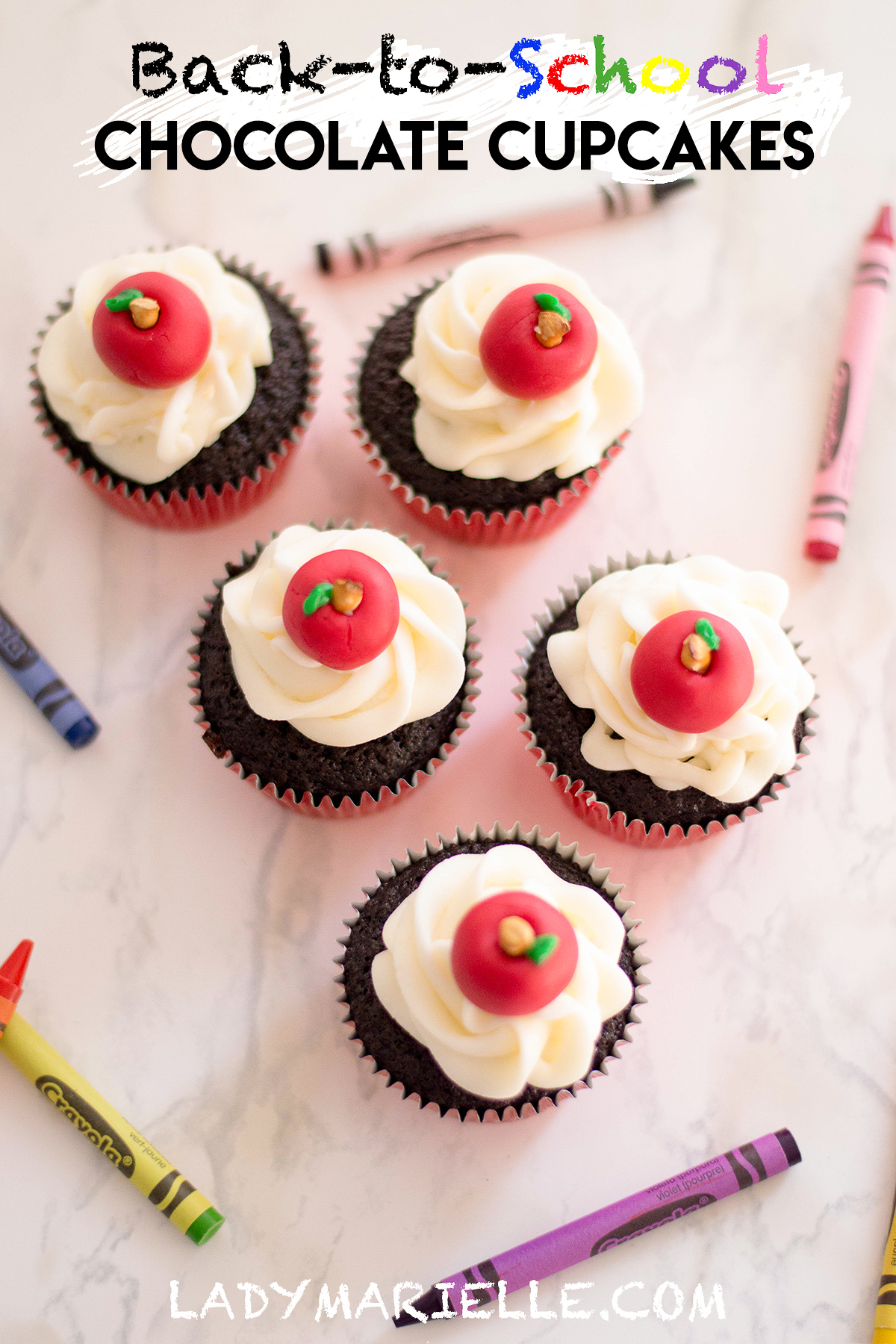 Delicious Back-To-School Chocolate Cupcakes