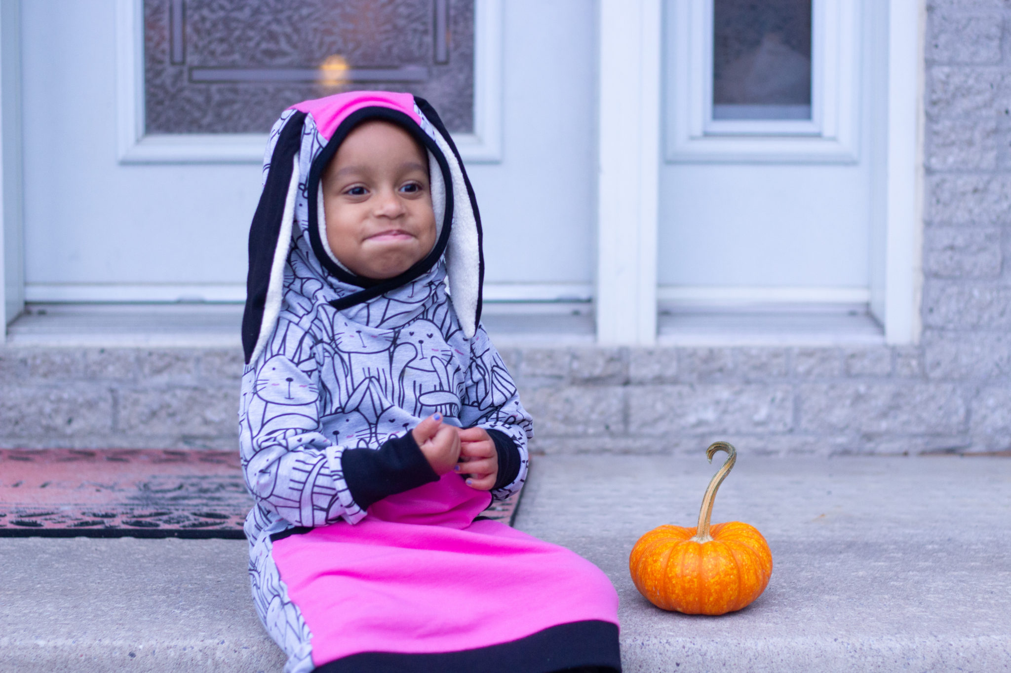 Bunny Dress And Pumpkins