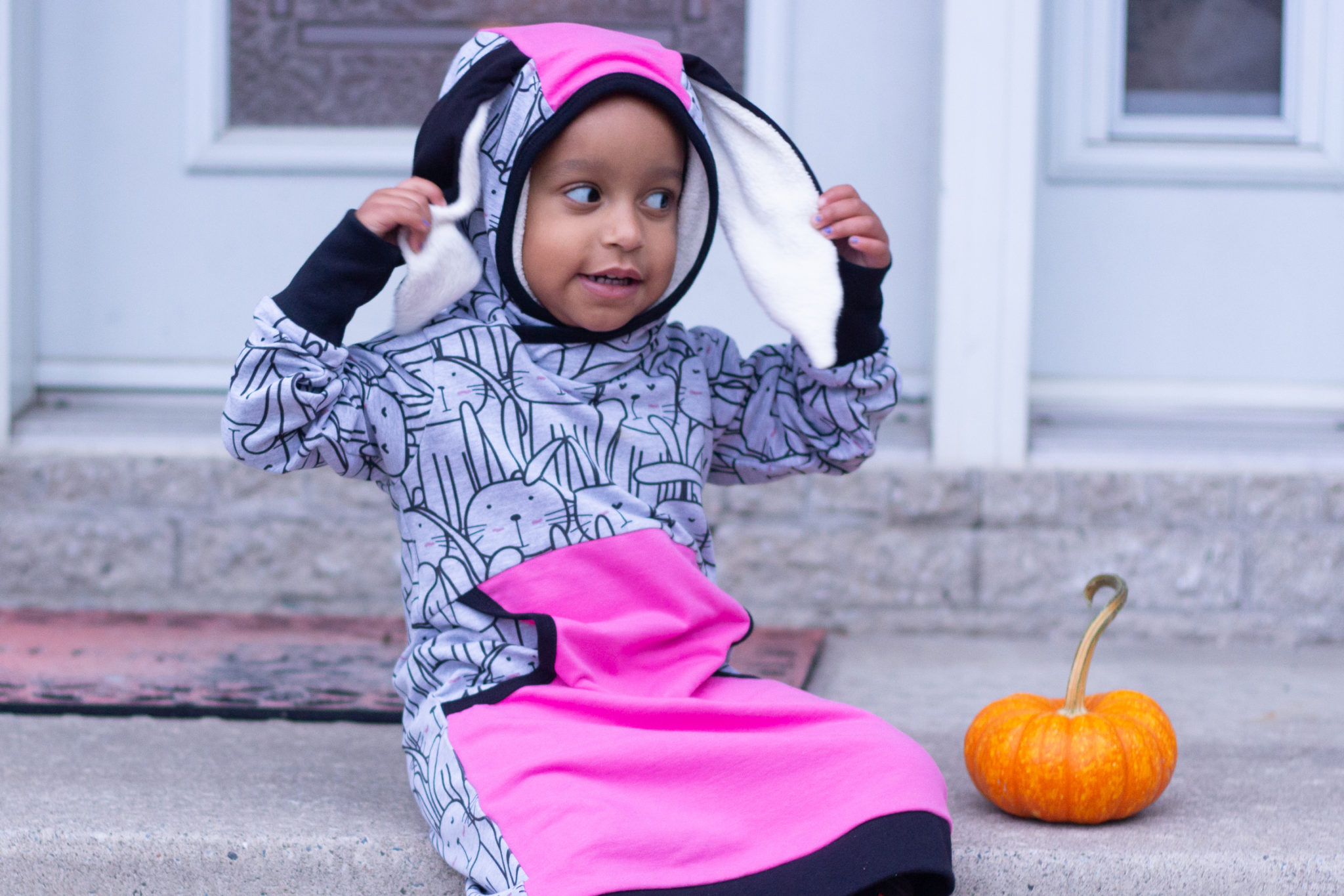 Bunny Dress And Pumpkins