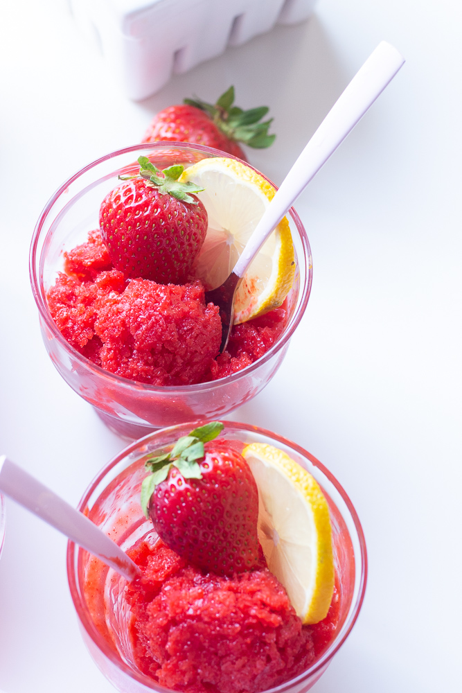 Strawberry Lemon Sorbet