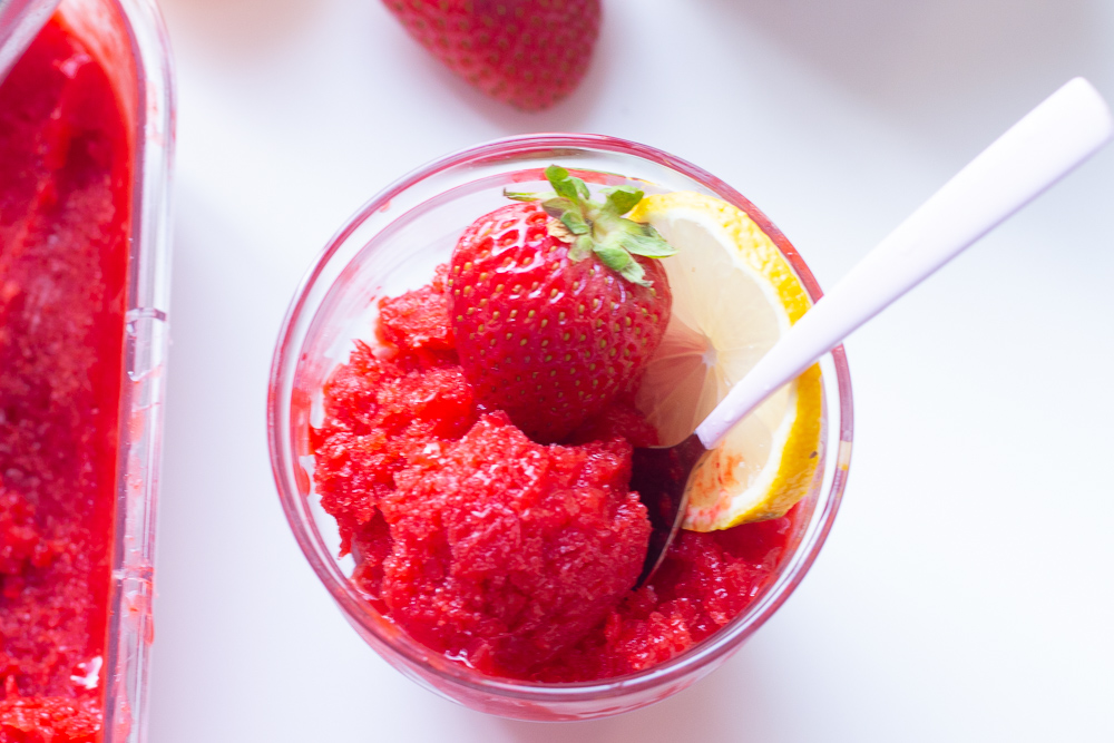 Strawberry Lemon Sorbet