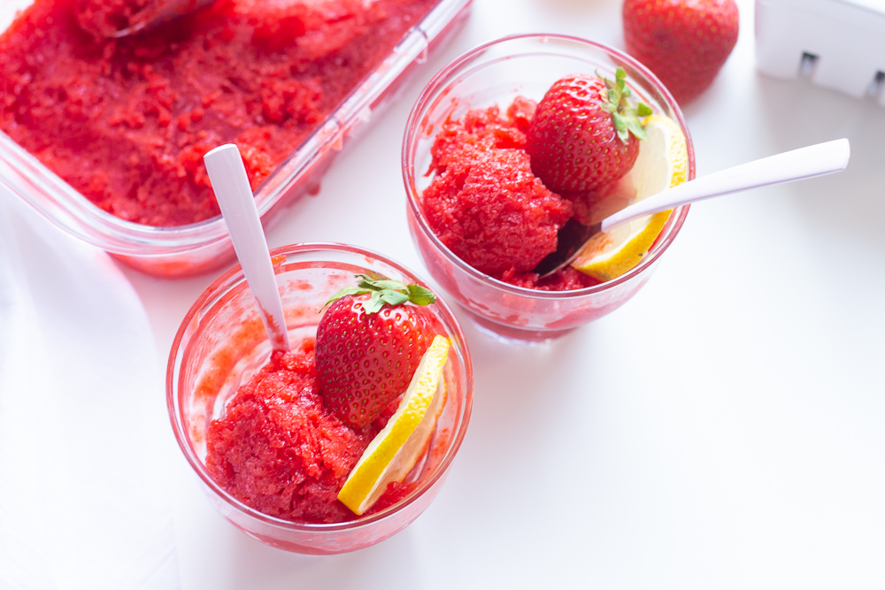 Strawberry Lemon Sorbet