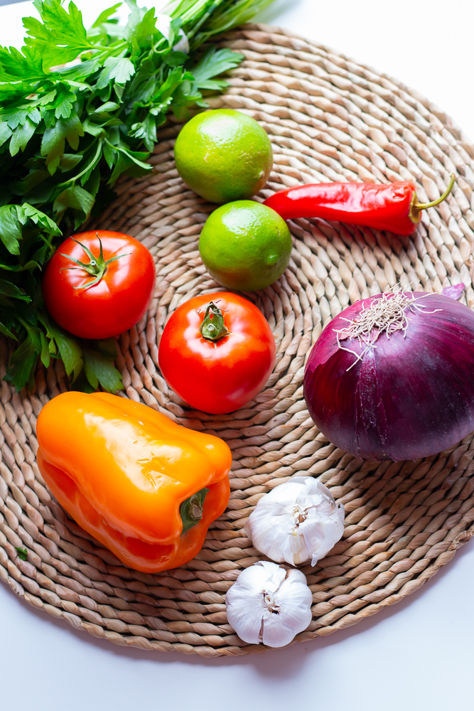 Ingredients for chunky salsa