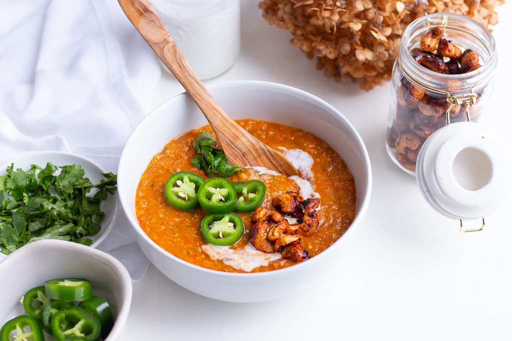 Spicy Red Lentil and Quinoa Soup
