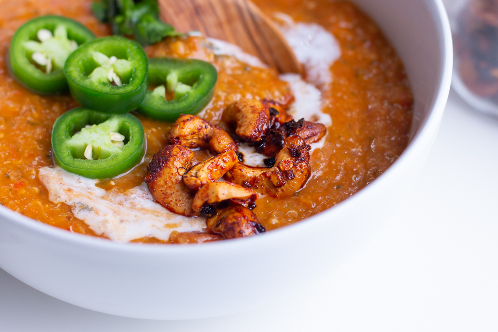 Spicy Red Lentil and Quinoa Soup