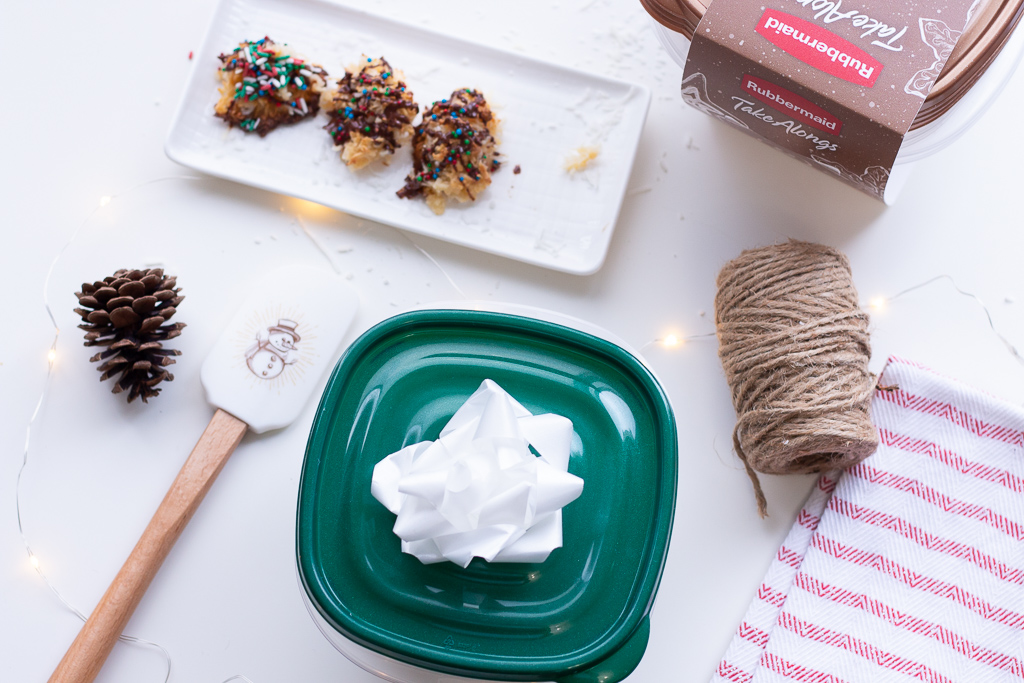 While the chocolate is still wet, add some sprinkles. This was Jazzy's favourite part of this recipe! She went wild lol. Enjoy your festive coconut macaroons!