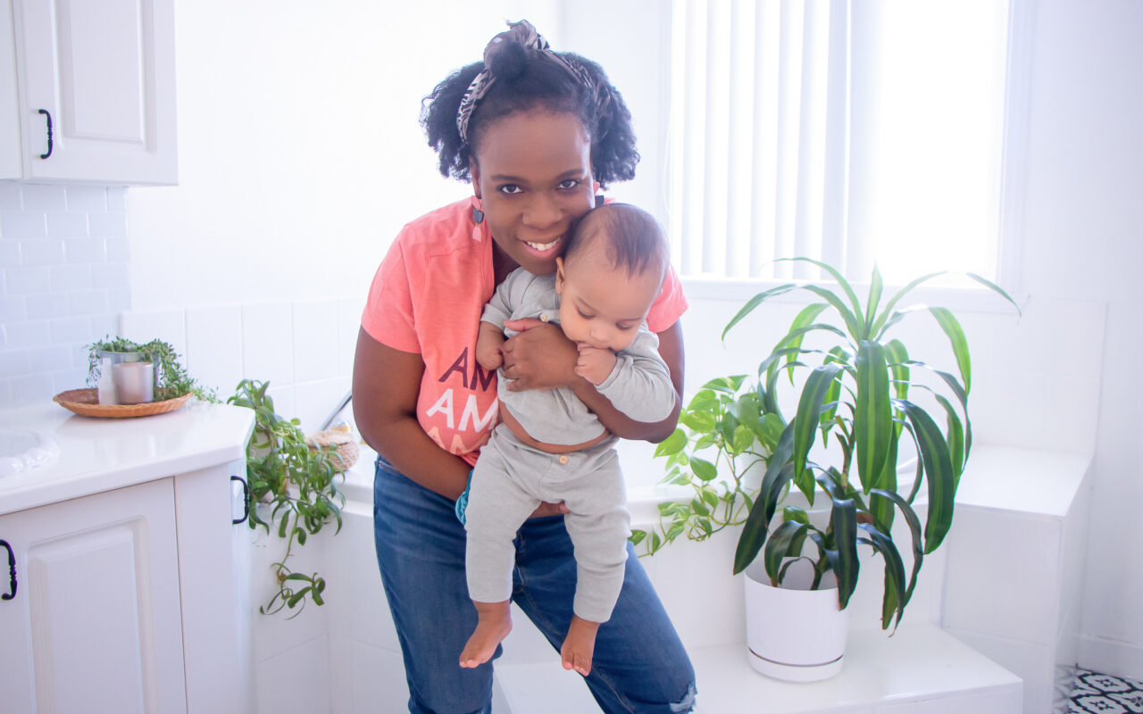 Mother holding her son! Self Care