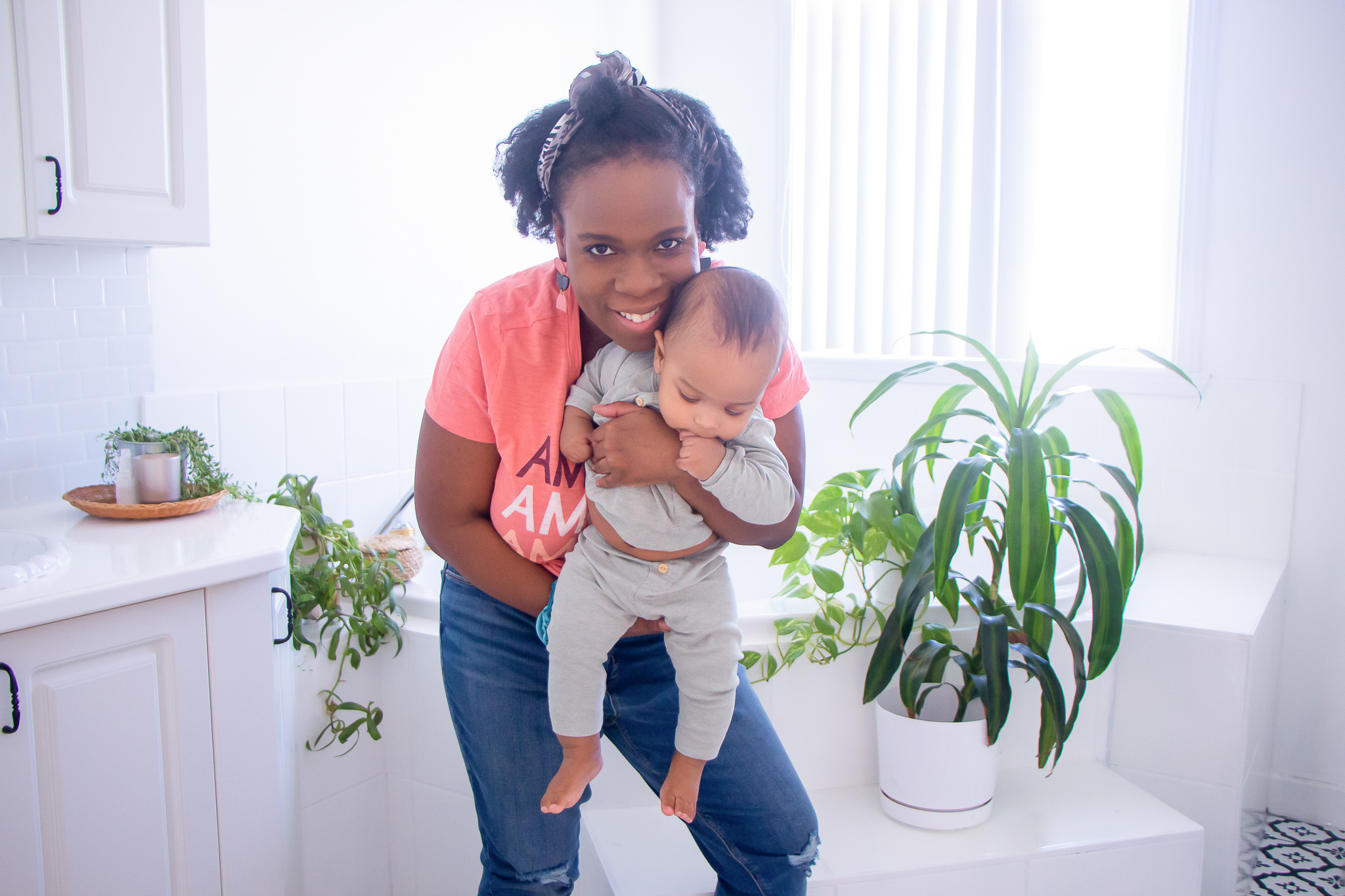 Mother holding her son! Self Care