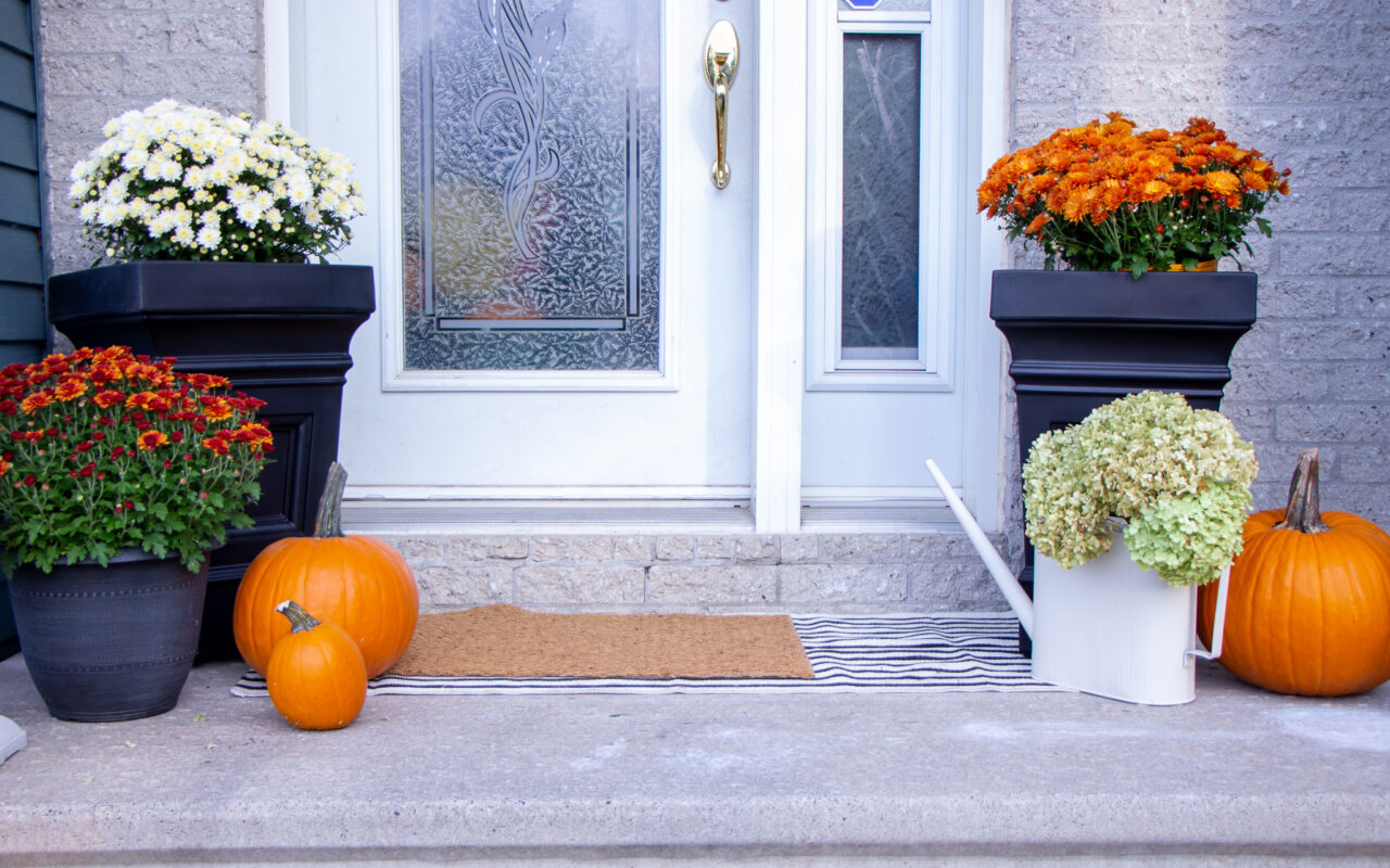 Simple Ways to Spruce Up Your Front Patio for Fall with the Atherton Planter Box™ - Onyx Black 2 Pack from Step2