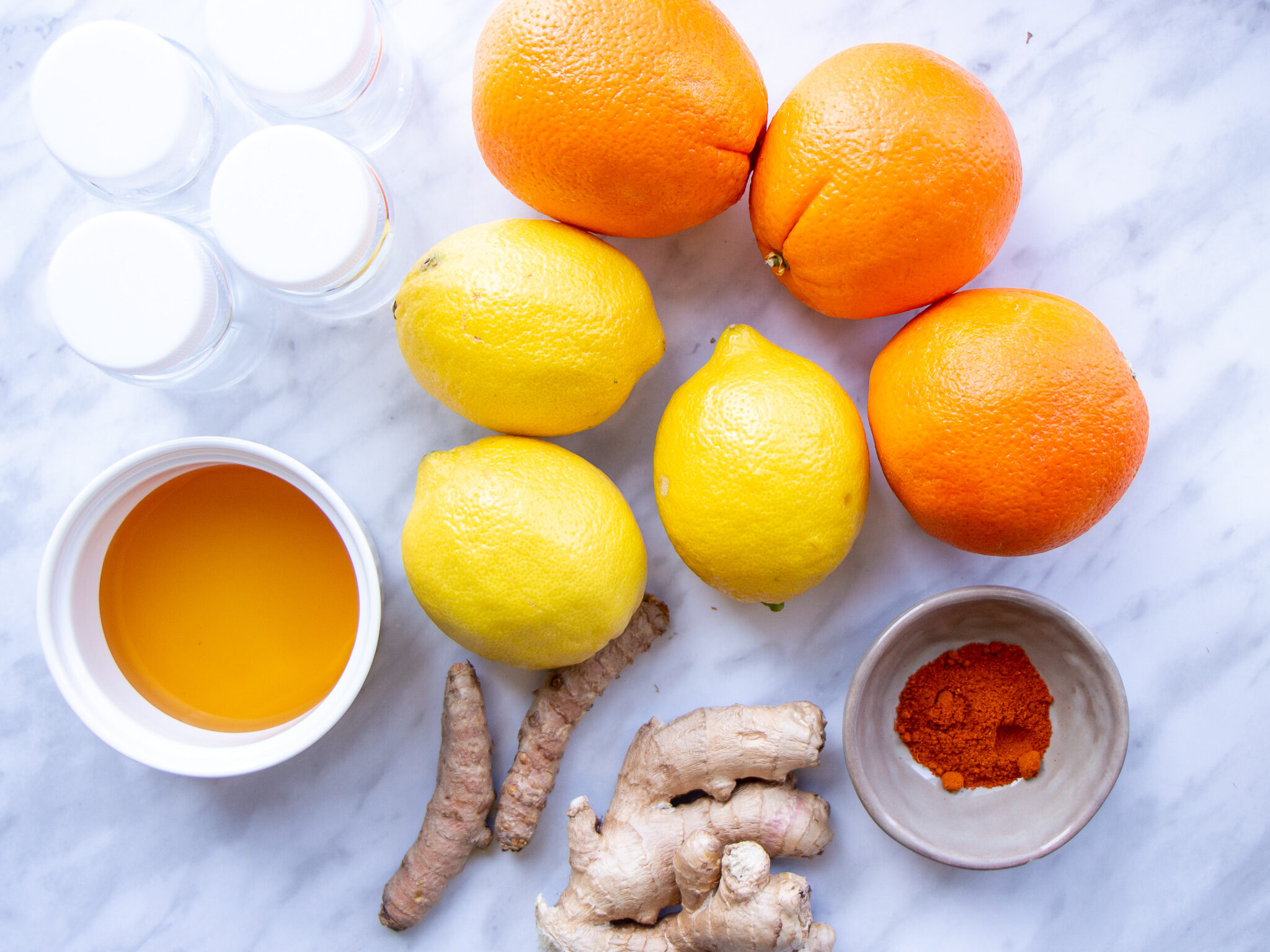 DIY Ginger Turmeric Shots ingredients 